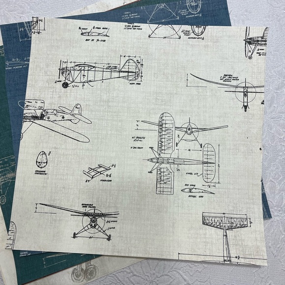 Wallpaper samples, Airplane Blueprint ,6 - Picture 1 of 8